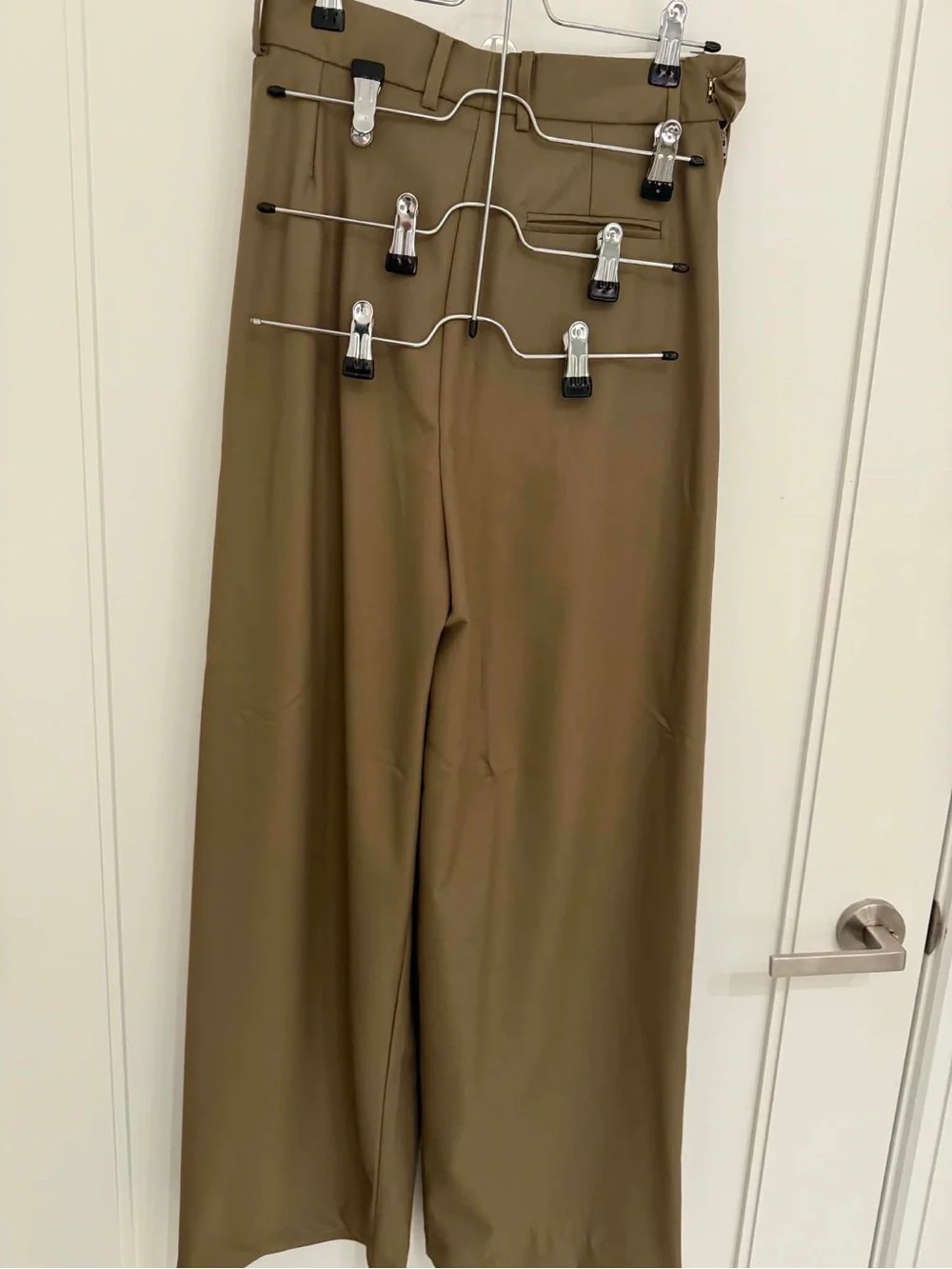 Loewe Khaki Wide-Leg Pleated Trousers - Picture 2 of 3